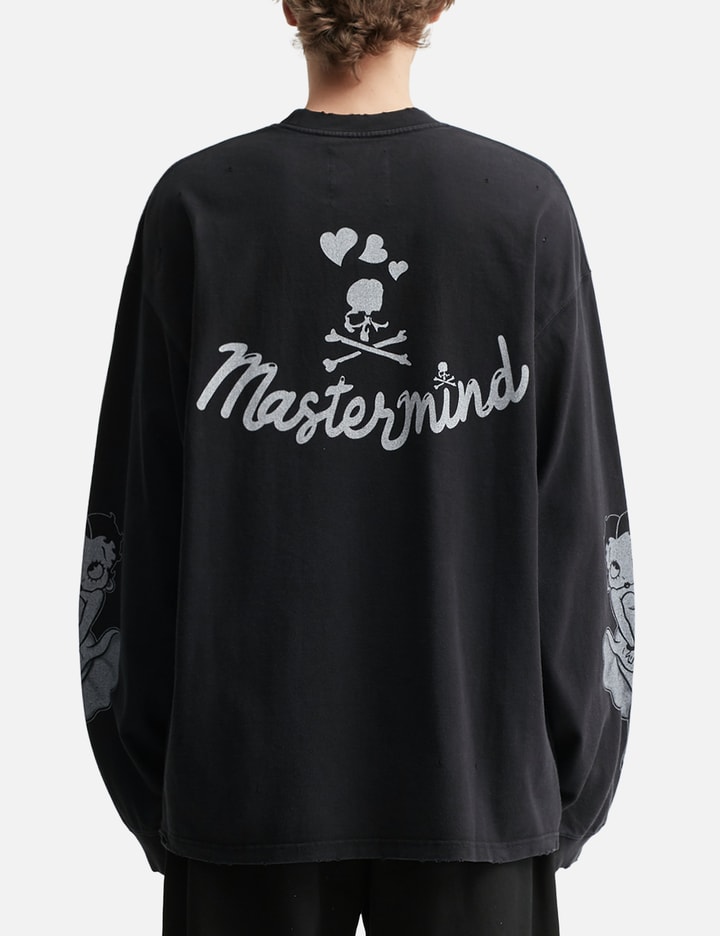 Mastermind Japan Mastermind World X X Betty Boop Damaged Boxy Long Sleeve T-shirt In Black