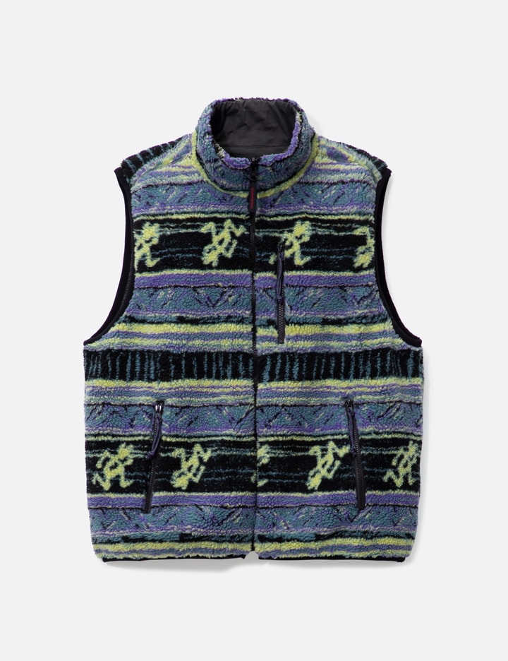 Thisisneverthat Tnt Gramicci Reversible Fleece Vest In Blue
