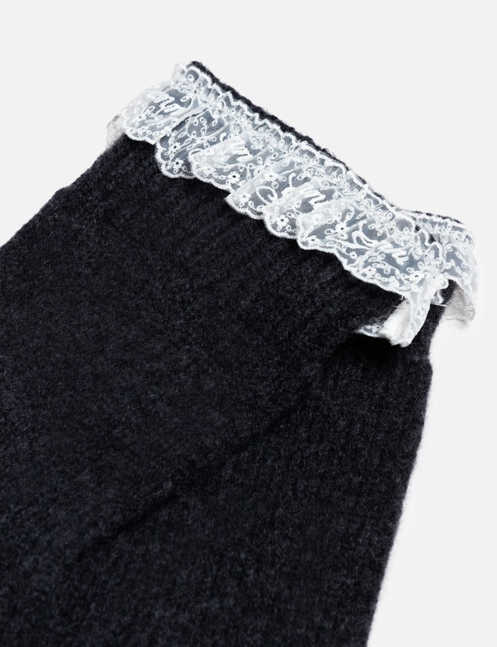 Ganni Compact Wool Lace Mittens