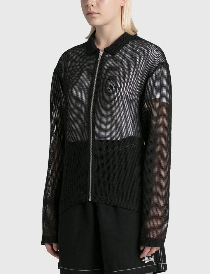 Stüssy Cotton Mesh Zip-Up Shirt