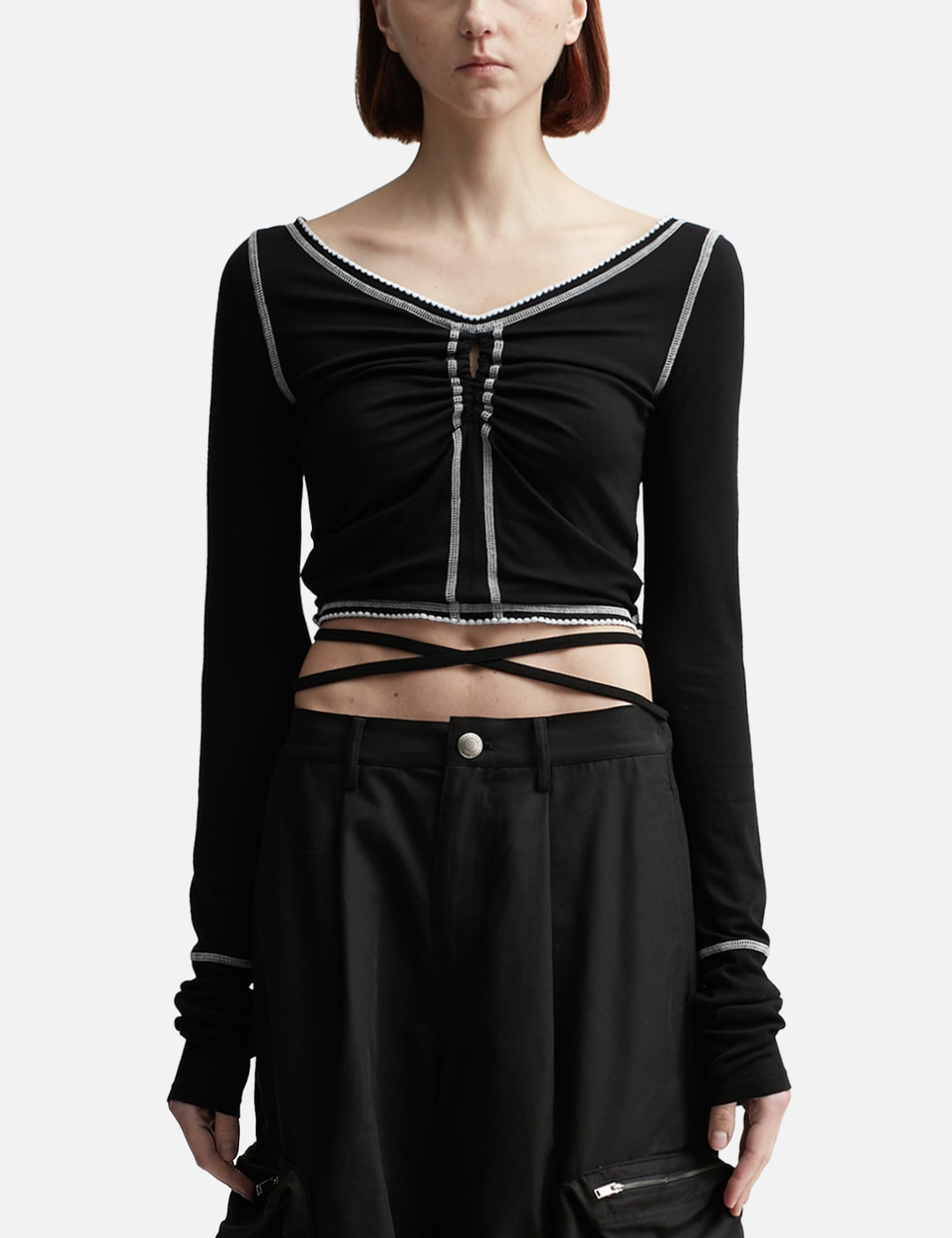 Shirred Long Sleeve T-Shirt view 13