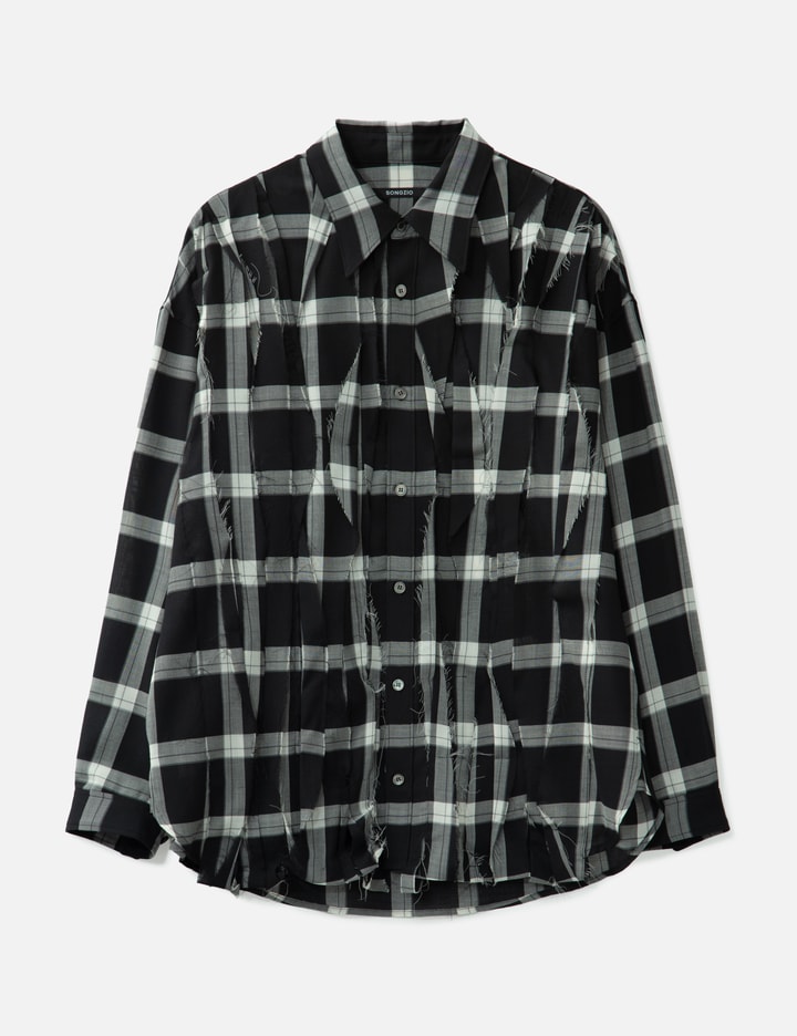 Asymmetric Pleats Check Shirt Placeholder Image