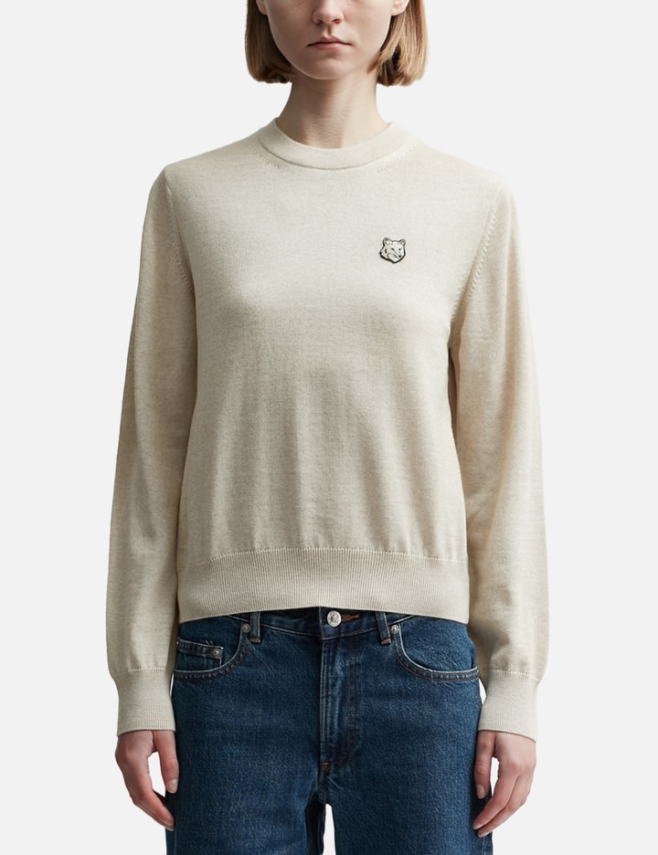 Maison Kitsuné Bold Fox Head Patch Regular Jumper In Beige