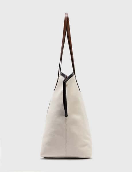 Burberry Large Leather Society Tote in Natural