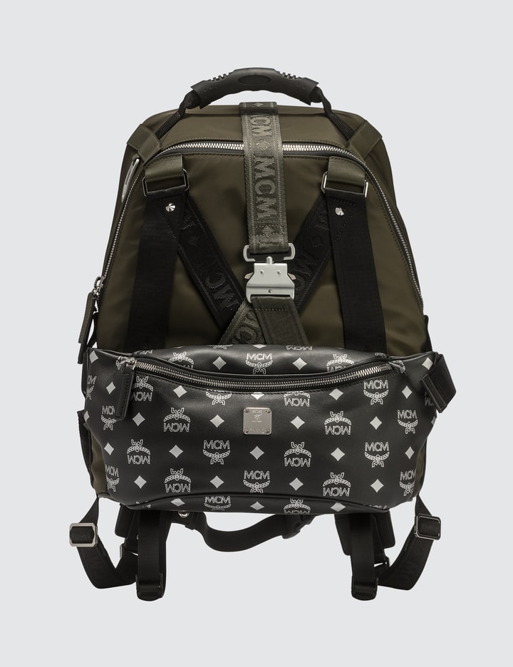 mcm nylon backpack