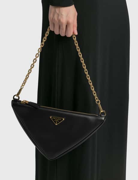 Symbole Small Leather Tote Bag in Black - Prada