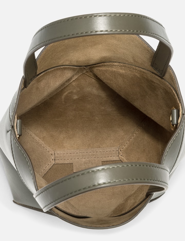 Loewe Mini Puzzle Fold Tote In Shiny Calfskin In Green