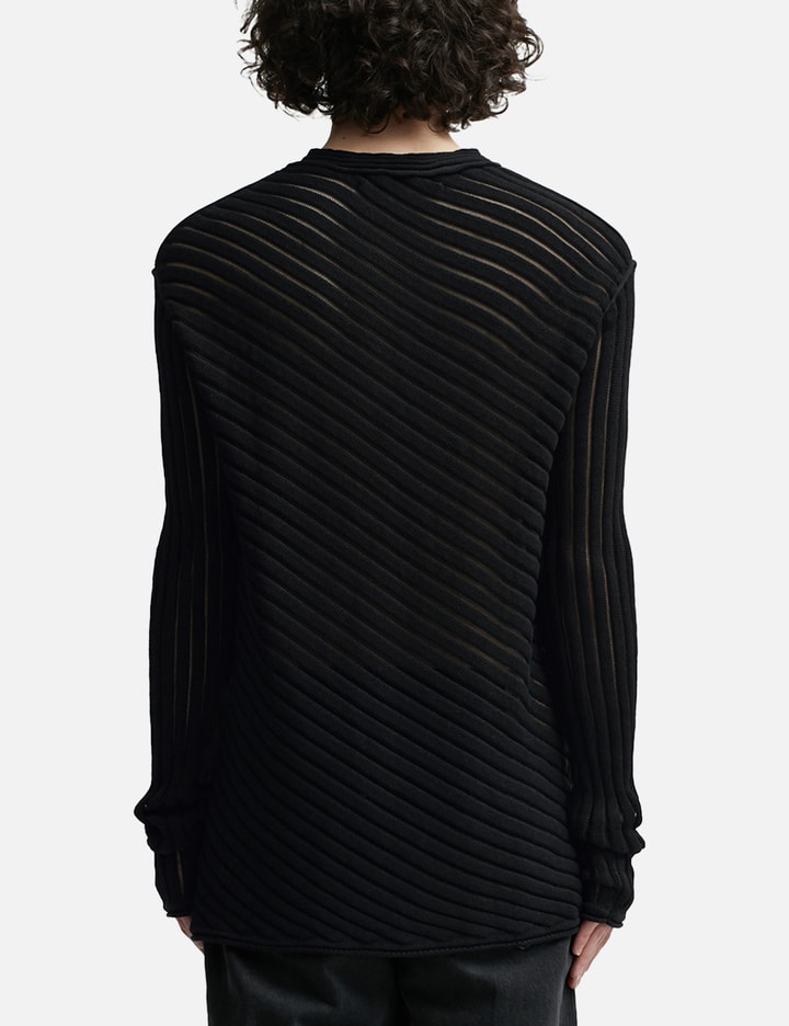 Monofilament Pinstripe Knitted Longsleeve Black Placeholder Image