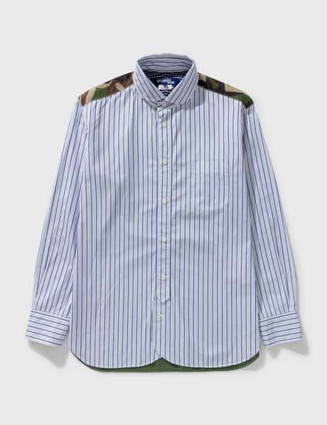 Junya Watanabe JUNYA WATANABE STRIPE CAMO PATCHWORK SHIRT