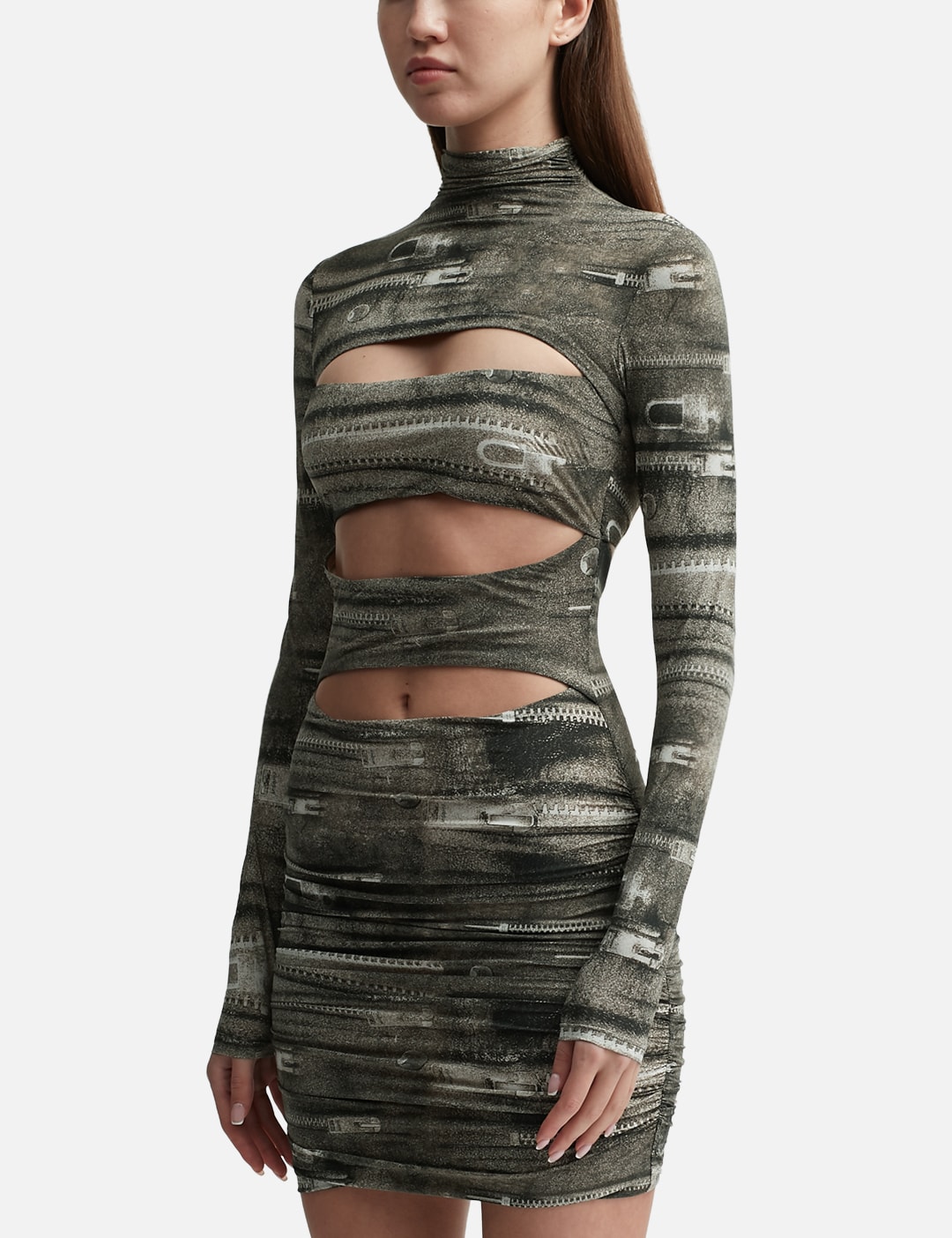 Elena Zipper Turtleneck Mini Dress view 8