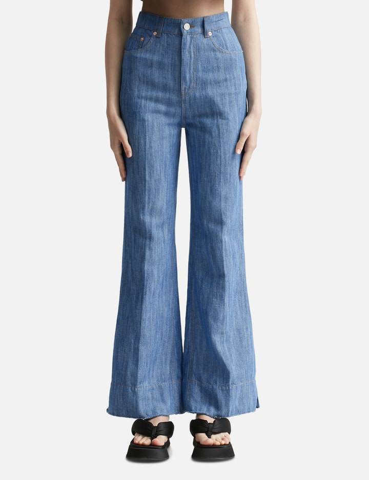 COTTON HIGH WAIST FLARE DENIM Placeholder Image