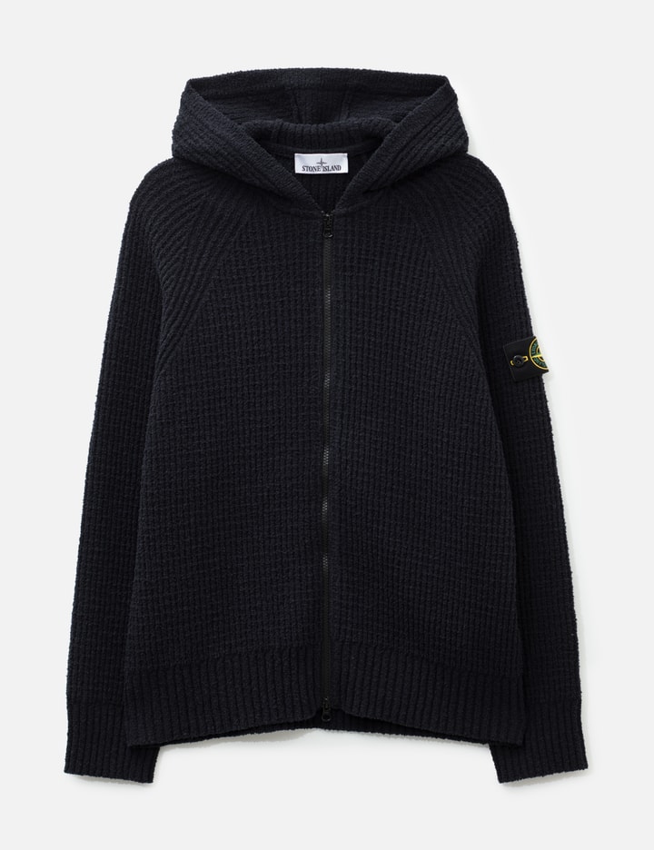 Stone Island Full Rib Cotton Bouclé Hooded Zip-Up Jumper