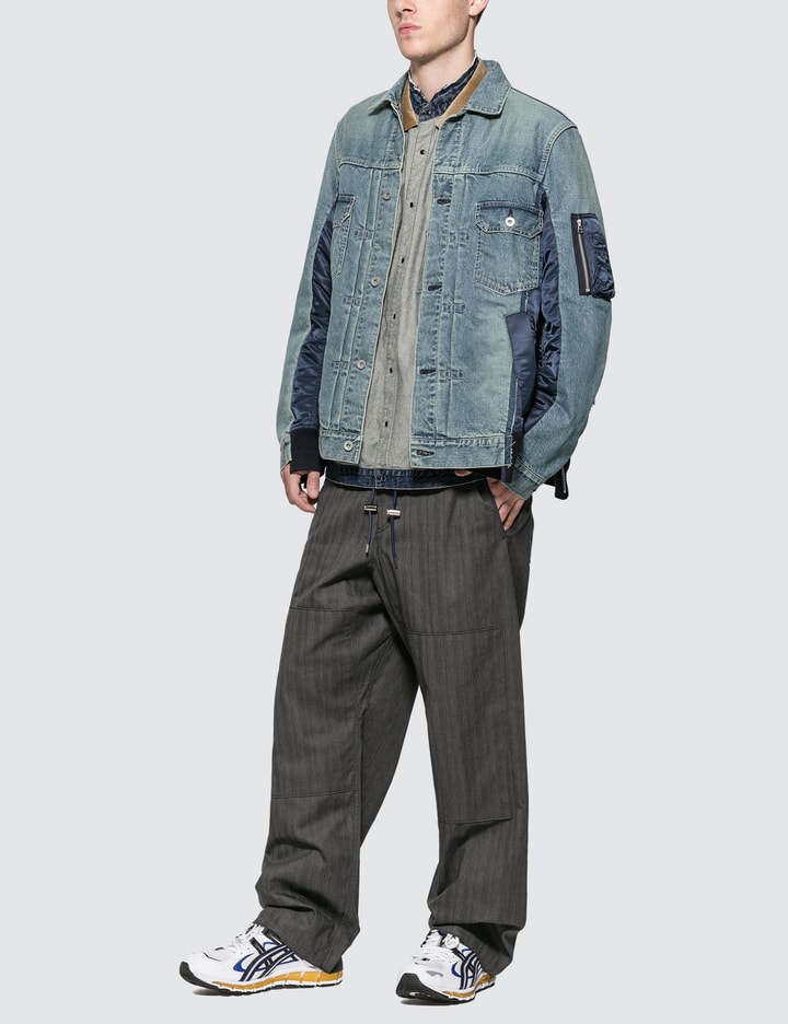 Velvet Panels Denim Shirt Placeholder Image