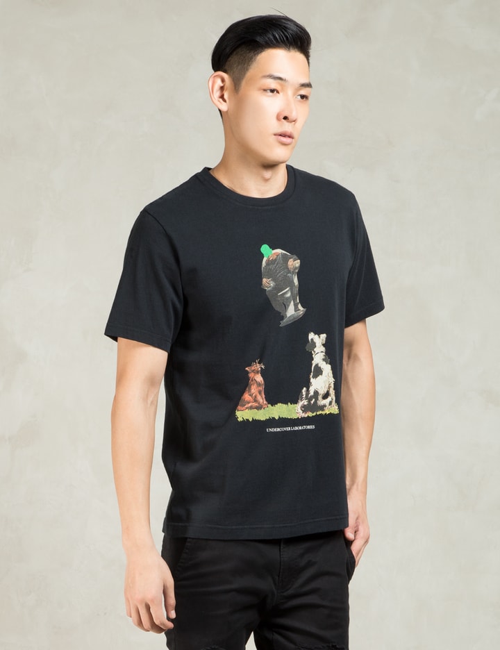 Black "Cat Dog" Graphic S/S T-Shirt Placeholder Image