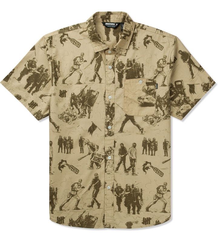 Undefeated Khaki Riot Button Up Shirt