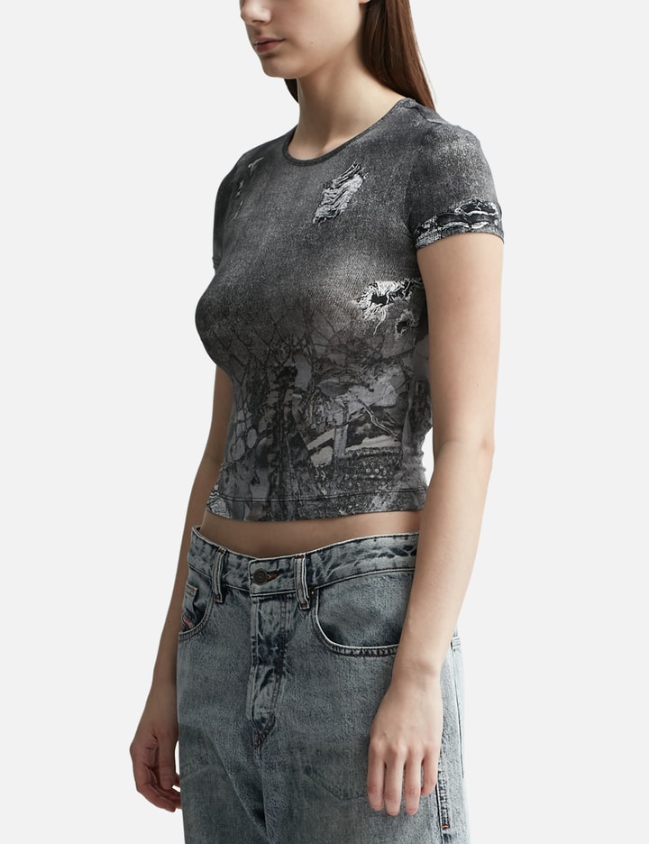 Shop Diesel T-uncski Cropped T-shirt In Grey