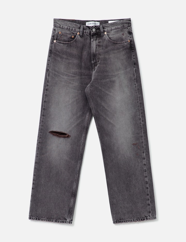 Our Legacy Straight Leg Distressed Five-pocket Jeans In Brown