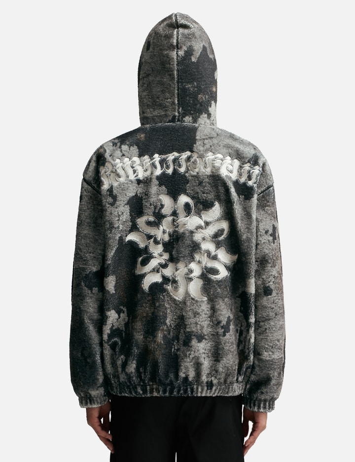 BURN PRINT ZIP-UP FLEECE HOODIE Placeholder Image