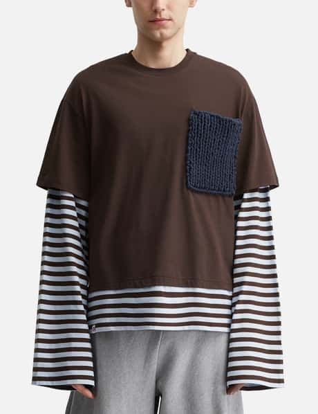 Long Sleeve 2-In-1 Tee With Knit Patch view 10