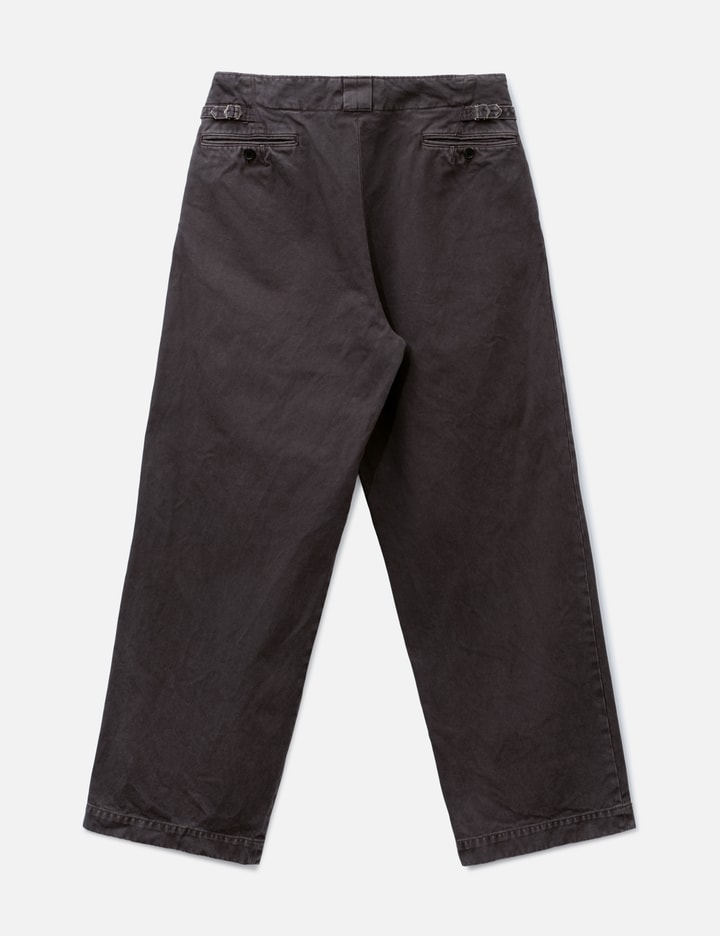 Yoke Peached Cotton Twill Garment-Dye 2 Pleated Trousers