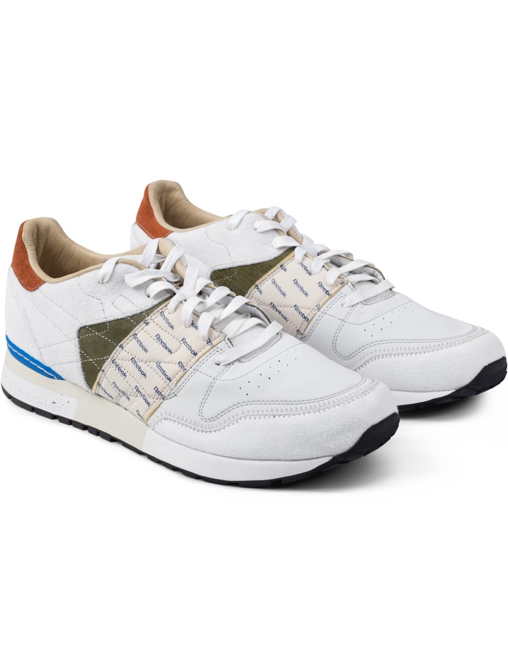 GARBSTORE x Reebok White/Moss Green/Blue Classic Leather 6000 Sneakers Placeholder Image