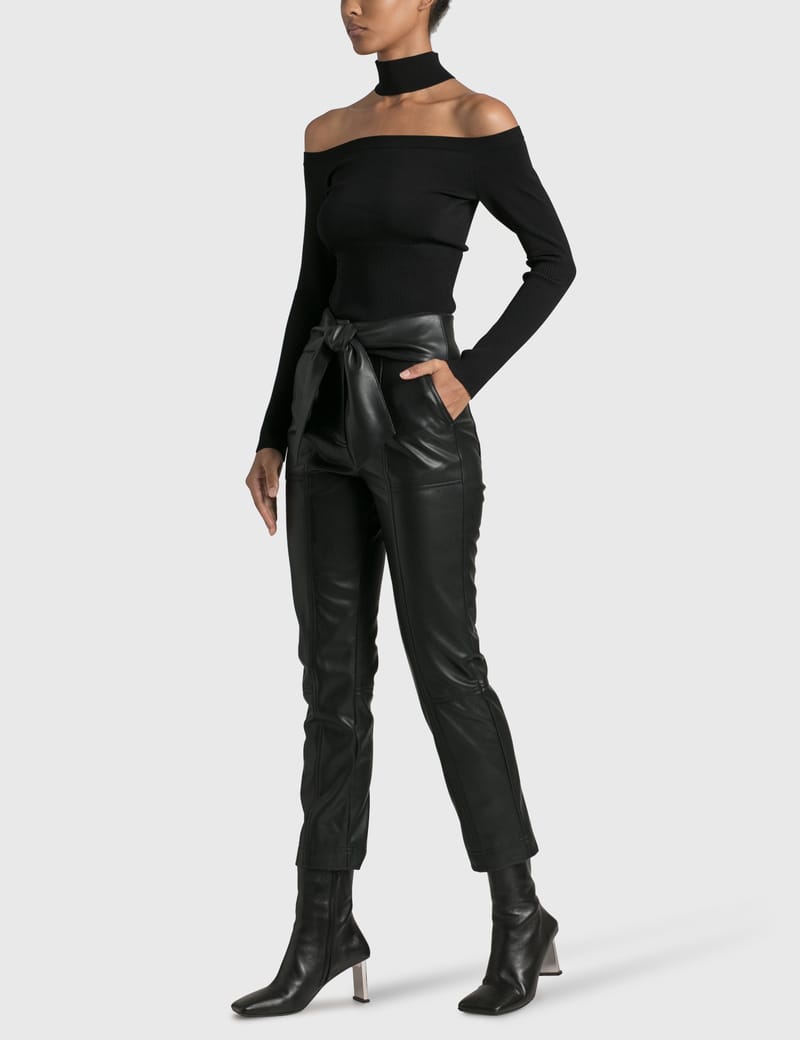 Tessa Vegan Leather Tie Waist Pant 