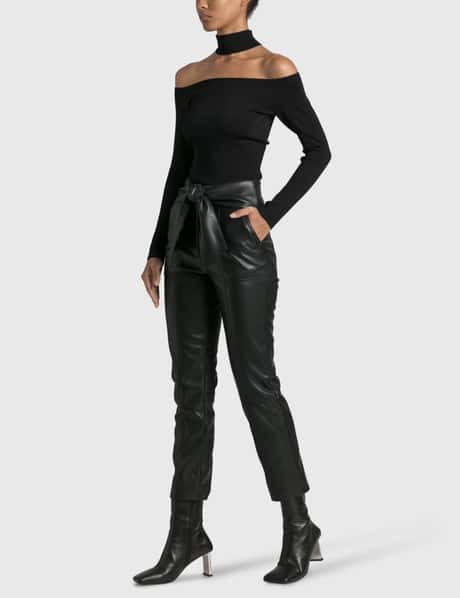 Jonathan Simkhai Tessa Vegan Leather Tie Waist Pant HBX