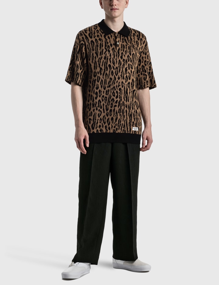 Leopard Knit Polo Shirt Placeholder Image