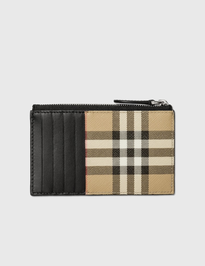 Burberry Vintage Check and Leather Money Clip Card Case 3 Slot Archive  Beige in Thermoplastic/Calfskin with Silver-tone - US