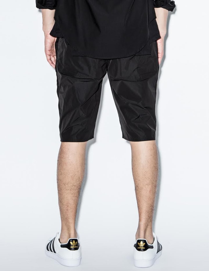 Black Track Snap Shorts with Underwear Fly Placeholder Image