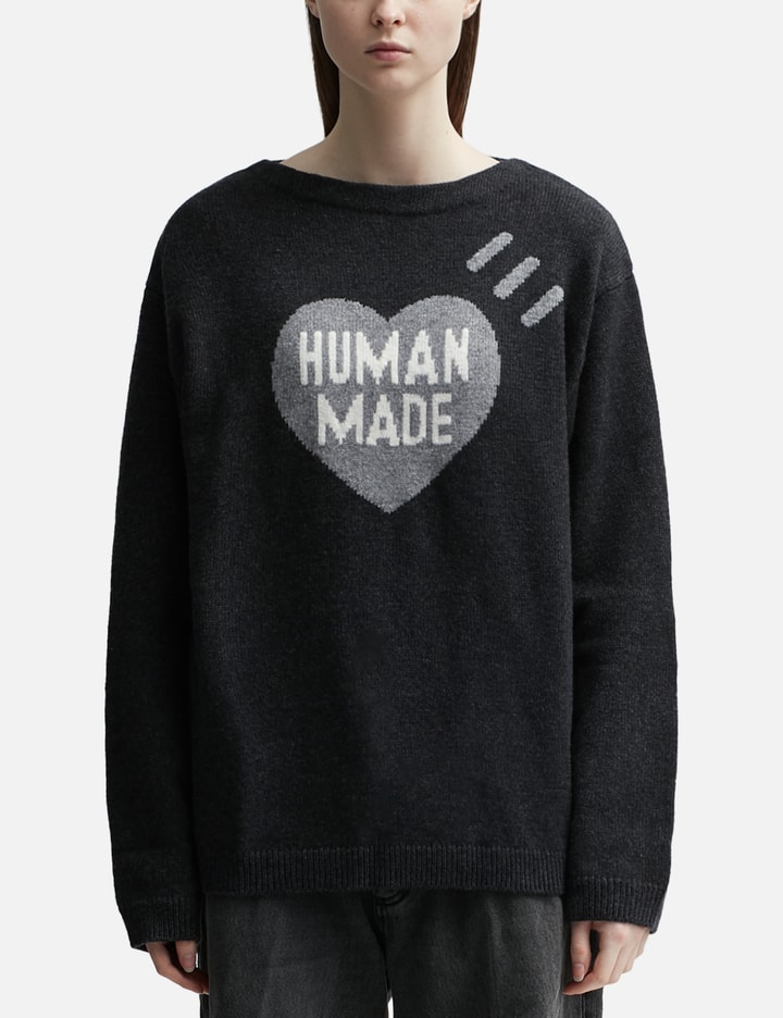 Human Made Heart Knit Sweater In Black