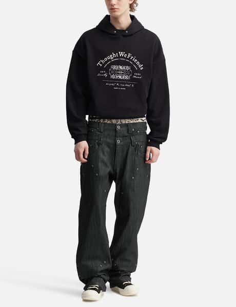 "Gideon" Double-Layered Workpants In Japanese Raw Black Denim view 14