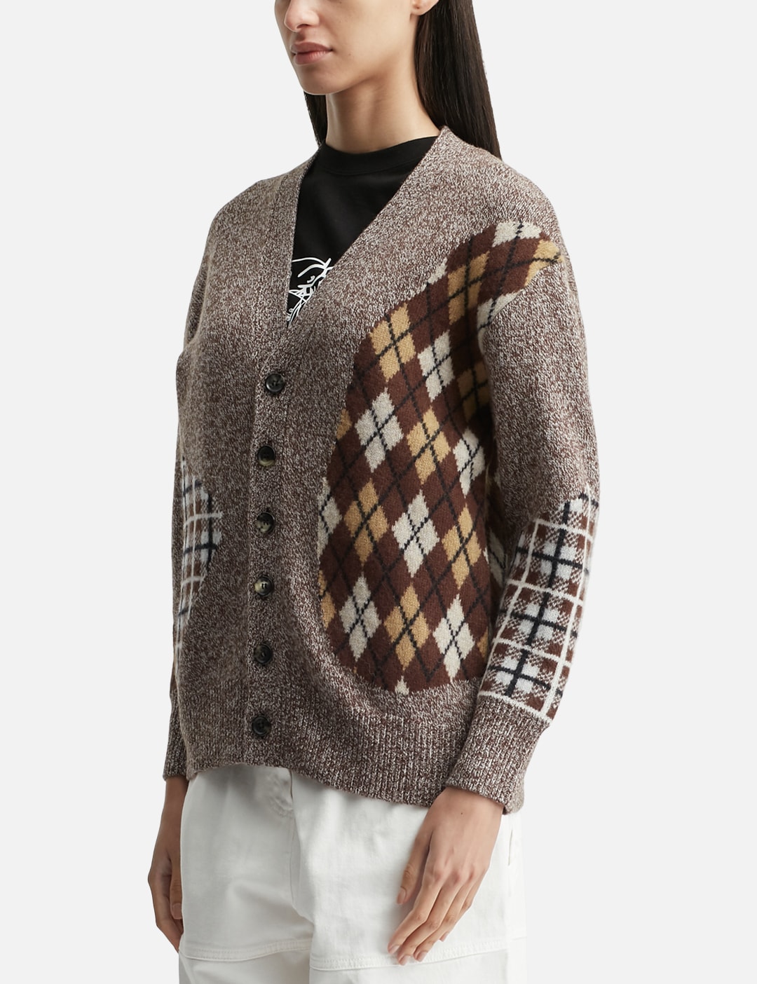 Argyle & Check Mix Cardigan view 14