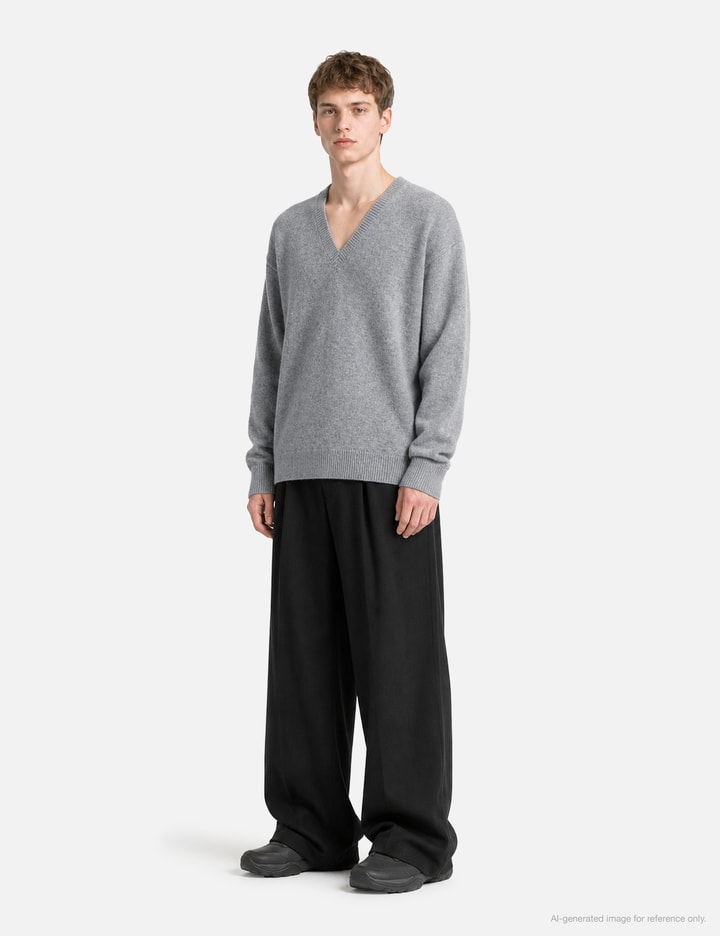 Moondal 15 Deep V-Neck Knit In Gray