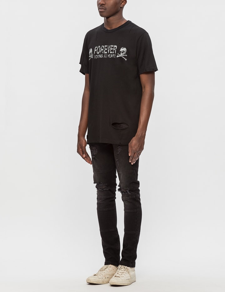 Distressed "Forever Young" S/S T-Shirt Placeholder Image