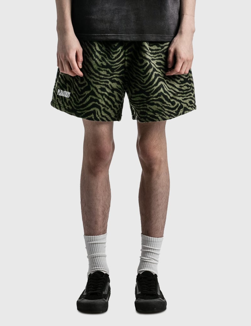 Pleasures - Breaker Fuzzy Stripe Shorts 