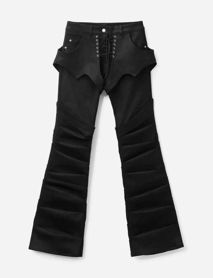 GRACE ELWOOD Lace Up Side Tuck Pants