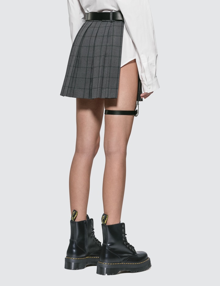 Pleated Skirt With Leather Belt Placeholder Image