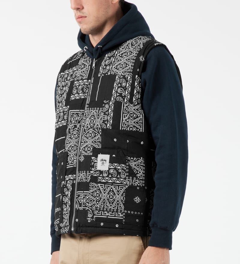 Stüssy - Black Bandana Reversible Vest 