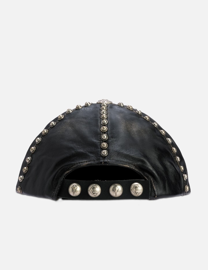 Studded Washed Leather Cap Placeholder Image