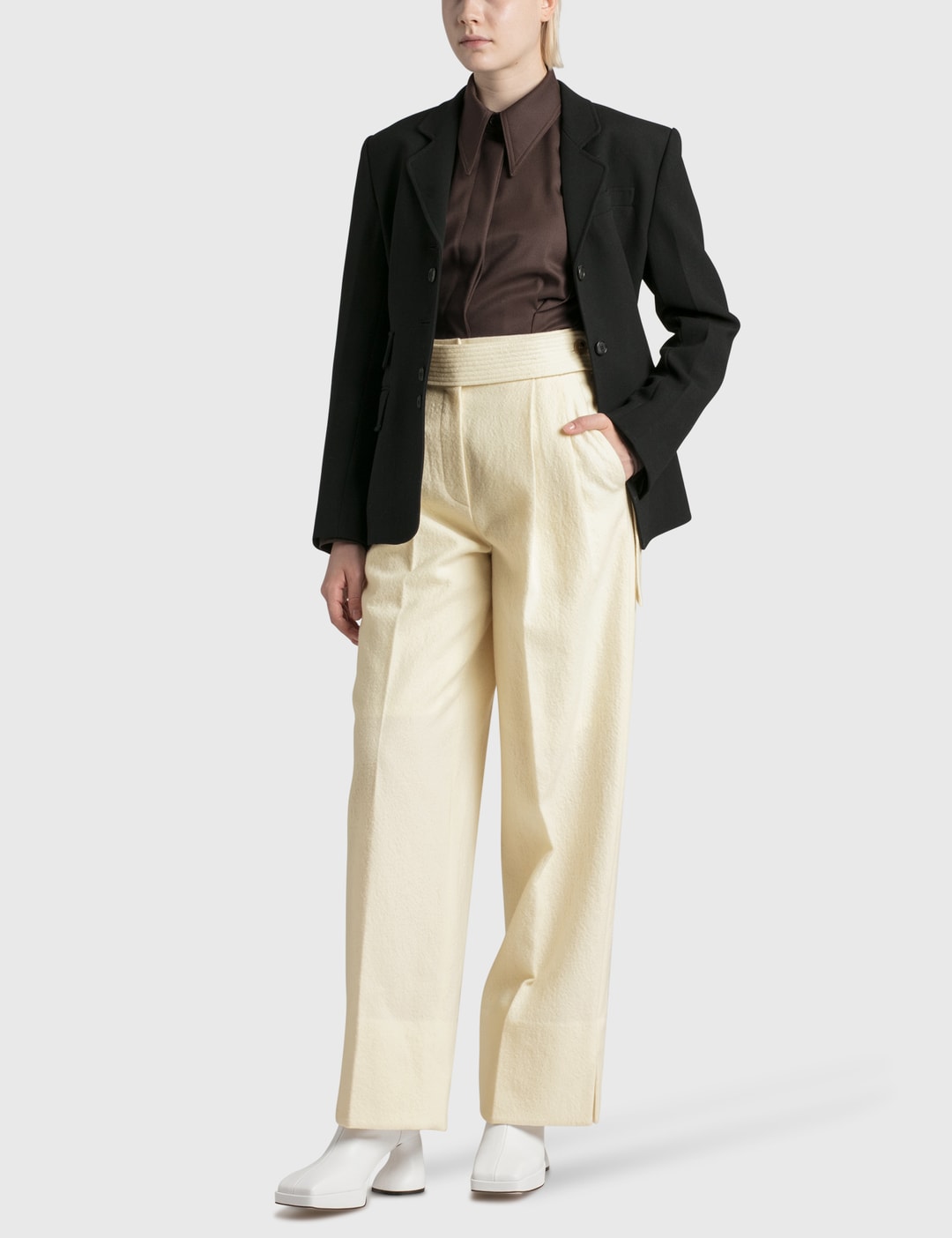 Virgin-Wool High-Rise Wide Trousers view 12