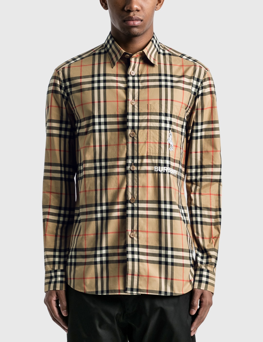 Zebra applique vintage check cotton twill shirt dress Clearance