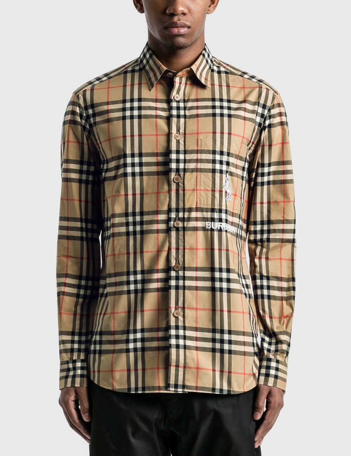 Classic Fit Zebra Appliqué Check Cotton Shirt Placeholder Image