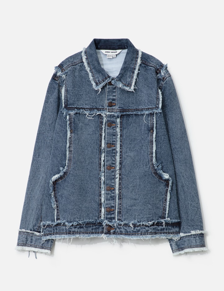 Distressed Raw Edge Denim Jacket Placeholder Image