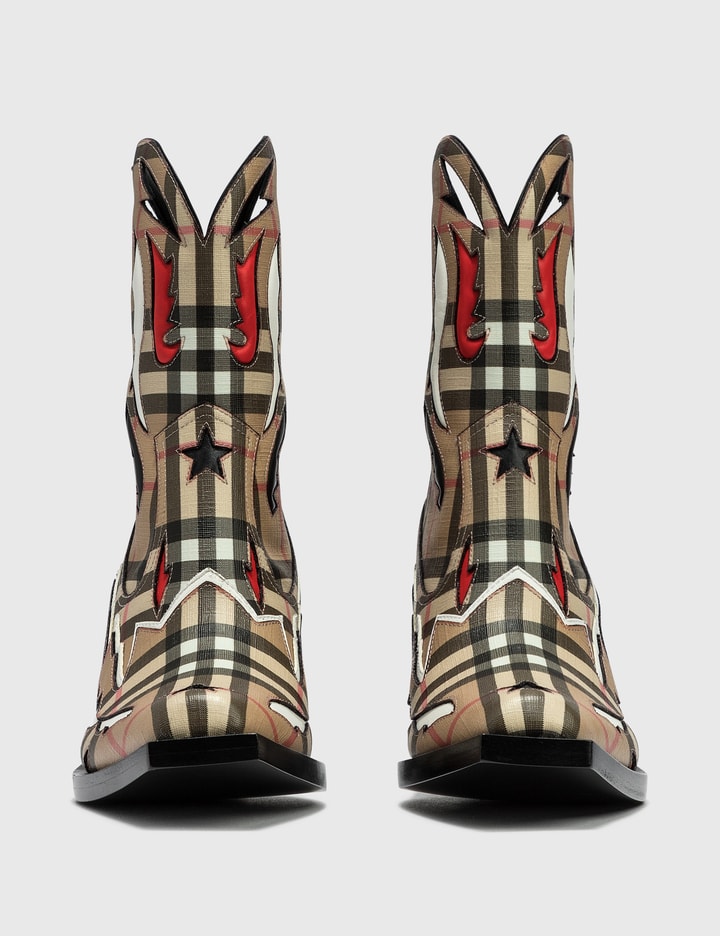 Topstitch Appliqué Vintage Check E-canvas Boots Placeholder Image