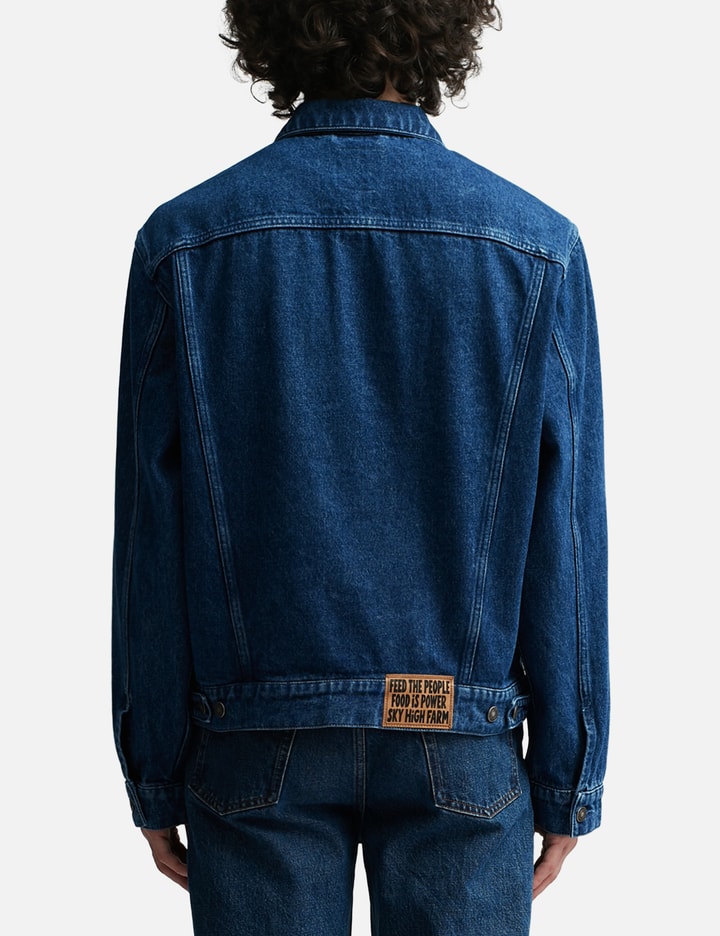 Shop Sky High Farm Workwear Perennial Logo Denim Trucker Jacket In Blue