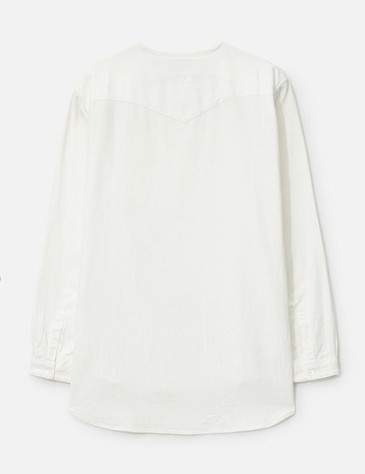 Cotton Pin Oxford Band Collar Long Shirt Placeholder Image