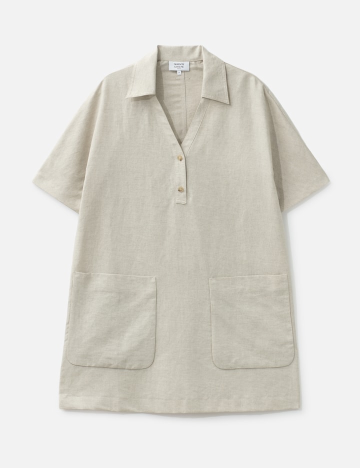 メゾンキツネ Linen Polo Mini Dress