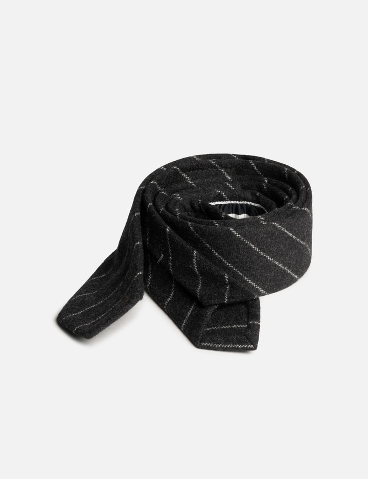 Thom Browne Classic Tie In Chalk Stripe Flannel