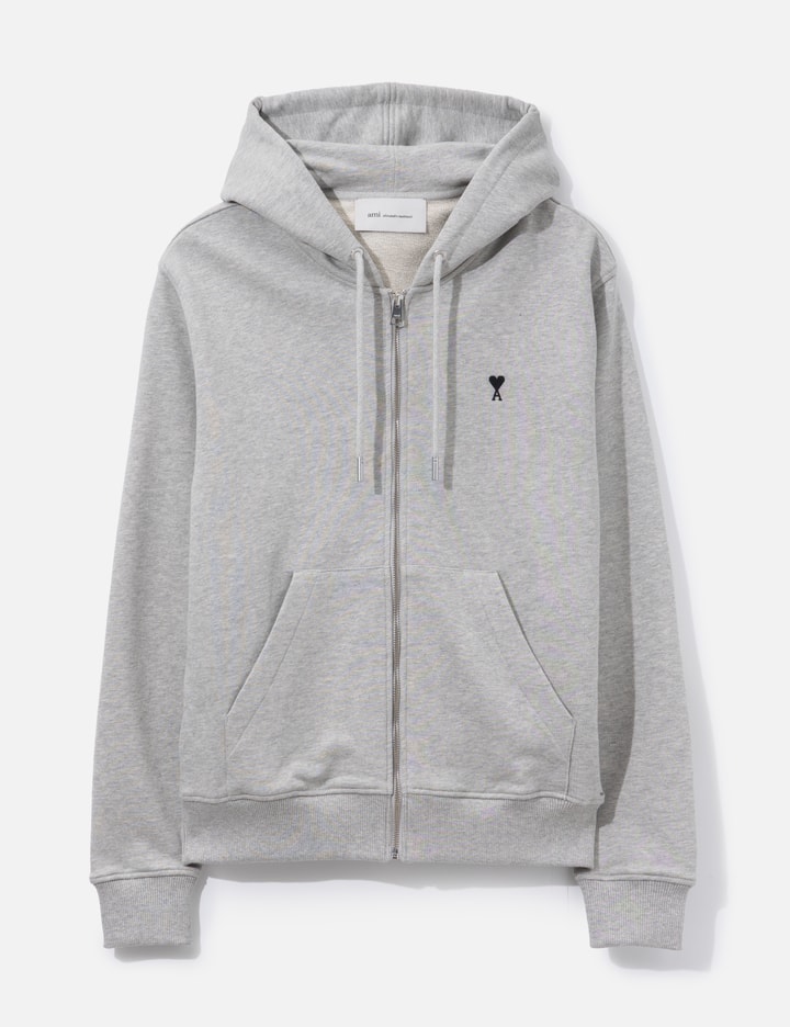 Zipped Cotton Hoodie With Ami De Coeur